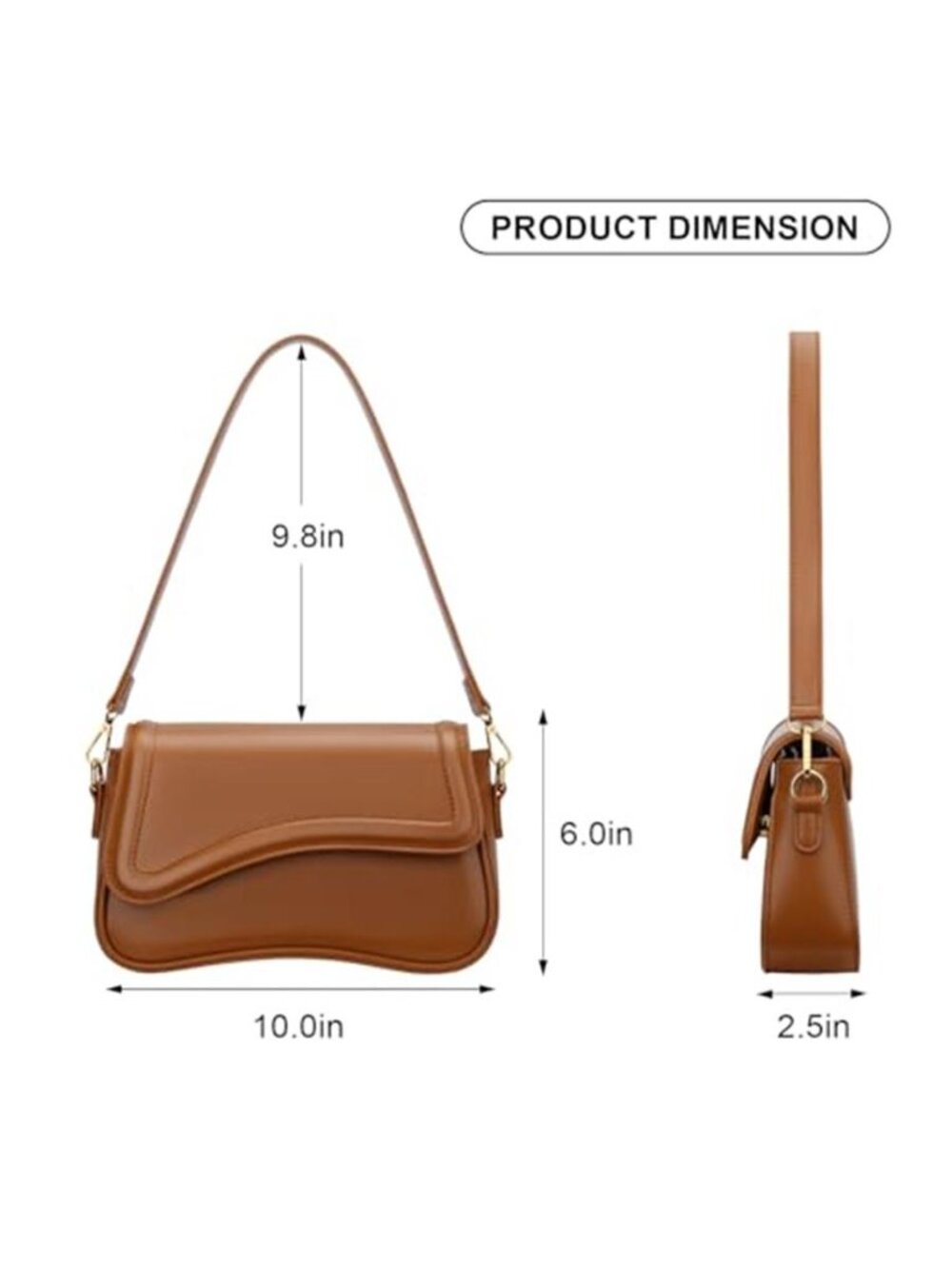 Small Hobo Shoulder Bag for Women | Cute Mini Vegan Leather Clutch Purse - Picture 6 of 7